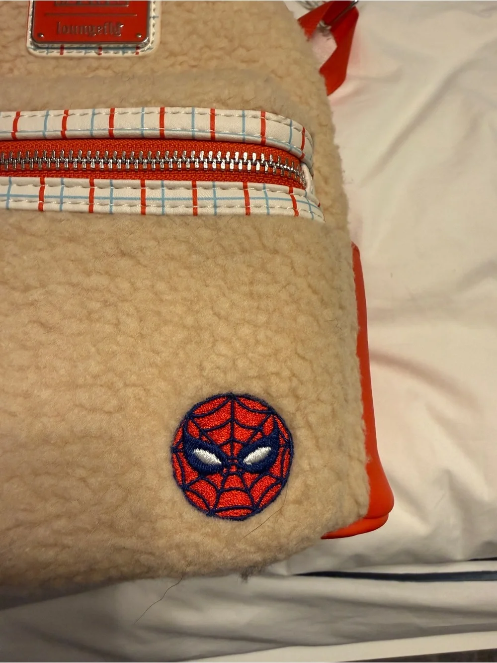 Loungefly Marvel Spider-Man Sherpa Faux-Fur Mini Backpack